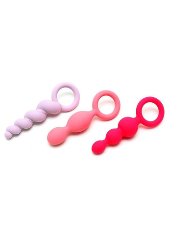Набор анальных игрушек Plugs colored (set of 3) - Booty Call, макс. диаметр 3 см Satisfyer (276389394)