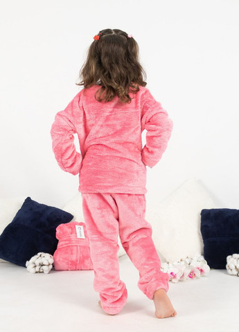 Рожева піжама дитяча домашня махрова кофта зі штанами рожевий Maybel