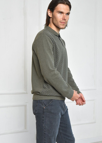 Оливковый (хаки) зимний свитер мужской цвета хаки пуловер Let's Shop