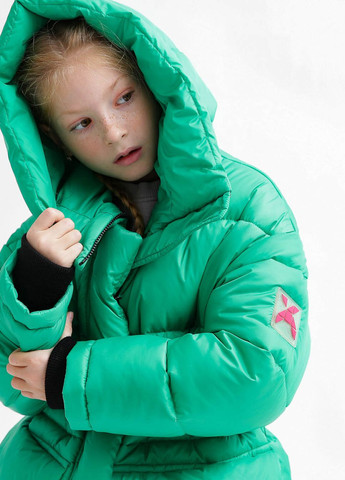 Зелена зимня пухова куртка для дівчаток від 6 до 17 років X-Woyz