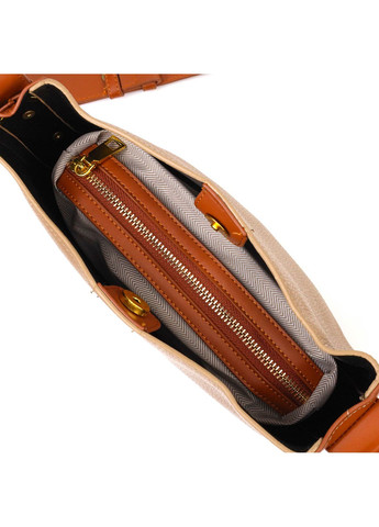 Полукруглая сумка кросс-боди из натуральной кожи 22092 Бежевая Vintage (260359812)