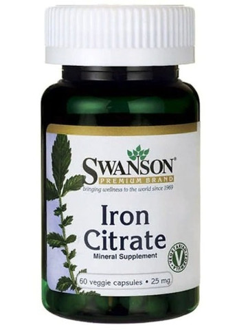 Iron citrate 25 mg 60 Veg Caps SWA-11377 Swanson (258499323)