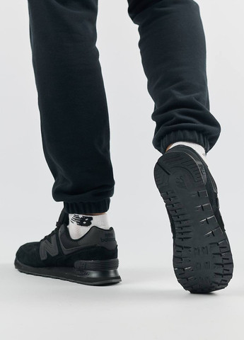 Черные демисезонные кроссовки мужские, вьетнам New Balance 574 Full Suede All Black