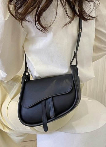 Женская классическая сумка седло 7048 кросс-боди через плечо черная No Brand (276252274)