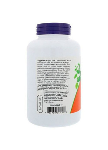 Green Tea Extract 400 mg 250 Veg Caps Now Foods (259501021)
