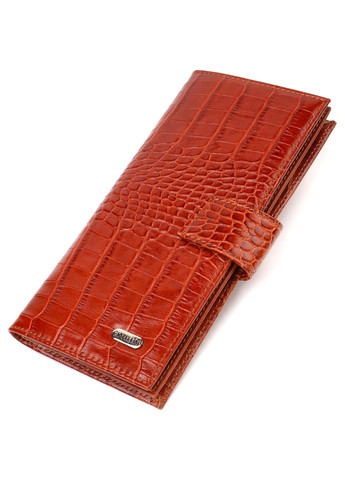 Ультрамодний гаманець для чоловіків з натуральної шкіри з тисненням під крокодила 21918 Рудий Canpellini (259874164)