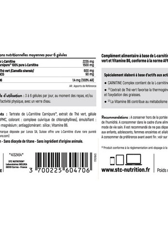 CARNITINE COMPLEX 90 Caps STC Nutrition (258498951)