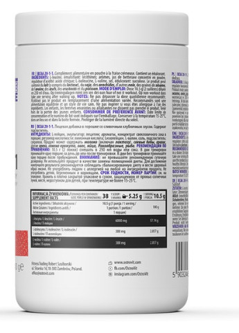 BCAA 20-1-1 400 g /38 servings/ Creamy Strawberry Ostrovit (256721739)