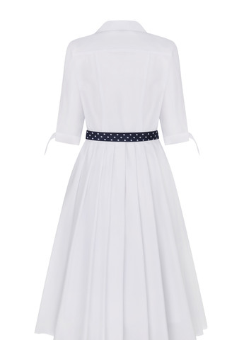 Білий кежуал сукня в білa, бавовняна LKcostume однотонна