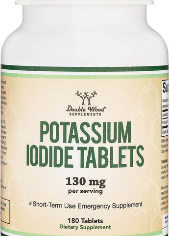 Йодид калію Double Wood Potassium Iodide 130 mg (на 2 таблетки), 180 tabl Double Wood Supplements (261765762)