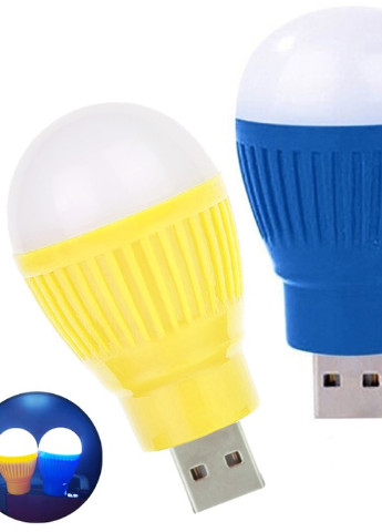 USB LED Лампочка, Комплект 2 шт. Жовто-Блакитний, 2W / 5В, Портативна світлодіодна USB лампа для павербанка Martec (256900195)