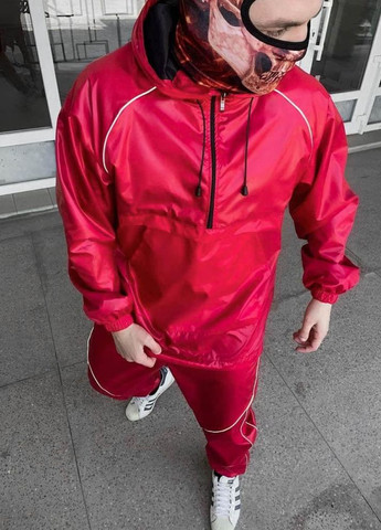 Яскравий червоний спортивний чоловічий костюм з плащівки No Brand (262089012)