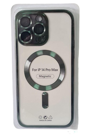 Хромовый чехол TPU Chrome Magnetic с защитой камеры для Apple iPhone 14 Pro Max (6.7") с MagSafe Green No Brand (278643205)