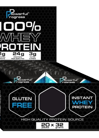 100% Whey Protein MEGA BOX 20 х 32 g Strawberry Powerful Progress (256725818)