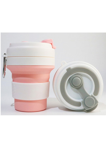 Складная кружка 350 мл, eco cup с карабином, розовая More (269462788)