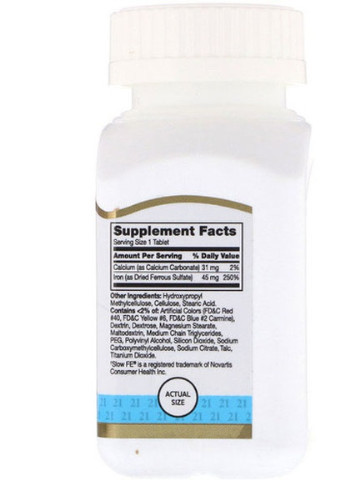 Slow Release Iron 45 mg 60 Tabs 21st Century (256724573)