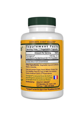 Pycnogenol 100 mg 60 Caps Healthy Origins (259967051)