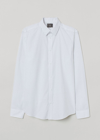 Белая кэжуал рубашка в горошек H&M