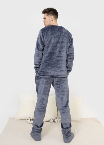 Пижама костюм мужской домашний махровый кофта со штанами Графит Maybel (270287046)