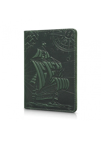 Обложка для паспорта из кожи HiArt PC-02 Discoveries Зелёный Hi Art (268371138)