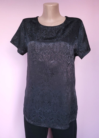 Чёрная блуза женская летняя однотонная в узор No Brand
