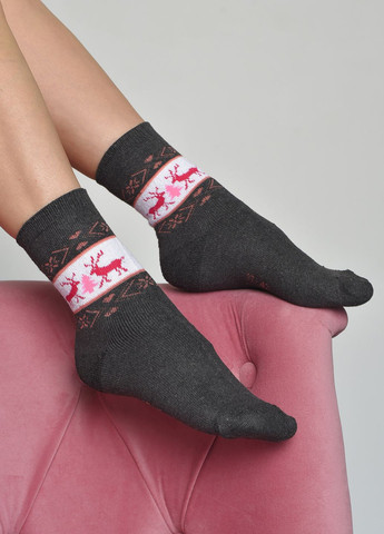 Шкарпетки махрові жіночі сірого кольору розмір 37-42 Let's Shop (268661271)