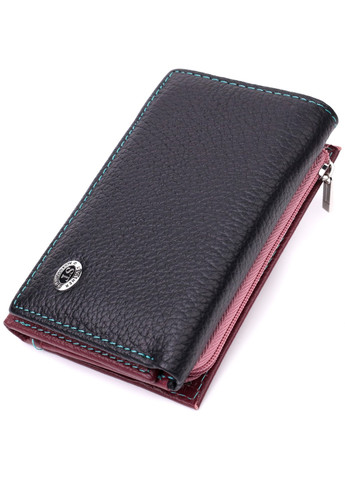 Місткий жіночий гаманець із якісної натуральної шкіри 19463 Різнокольоровий st leather (278001077)