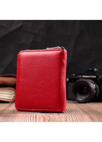 Яскраве портмоне для жінок на блискавці із натуральної шкіри 19486 Червоний st leather (278001076)