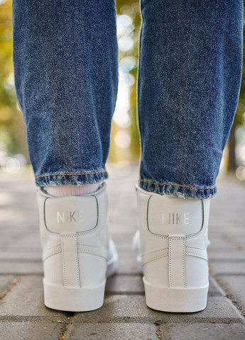 Белые демисезонные кроссовки женские, вьетнам Nike Blazer High Full White