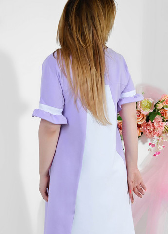 Фиолетовое сукні великіх розмірів комбінована сукня великого розміру (3677) Lemanta