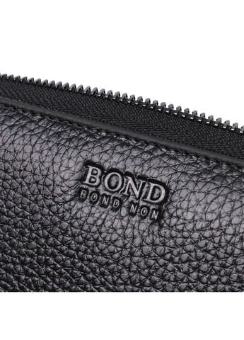 Практичний чоловічий клатч із двома відділеннями з натуральної шкіри 22027 Чорний Bond (262157984)