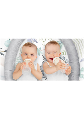 Великий овальний інтерактивний килимок для немовлят малюків дітей 78х97х56 см (474821-Prob) Сірий Unbranded (259906682)
