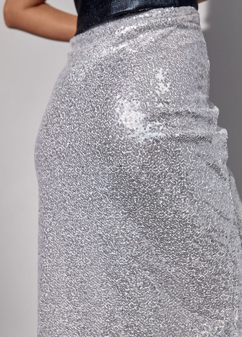 Серебряная вечерний юбка Lurex