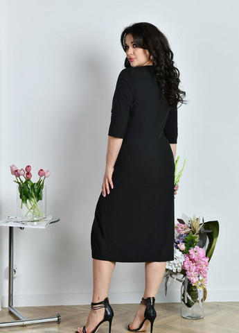 Черное женское ассиметричное платье цвет черный р.48/50 438131 New Trend