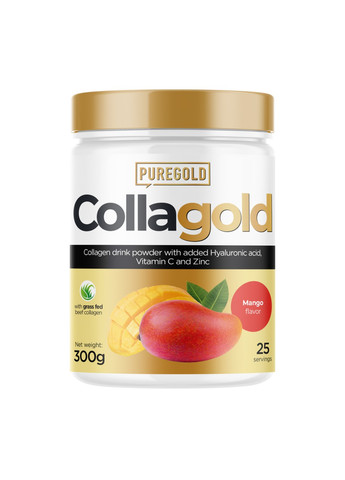 Коллаген с Гиалуроновой Кислотой Beef and Fish CollaGold - 300г Pure Gold Protein (269713134)