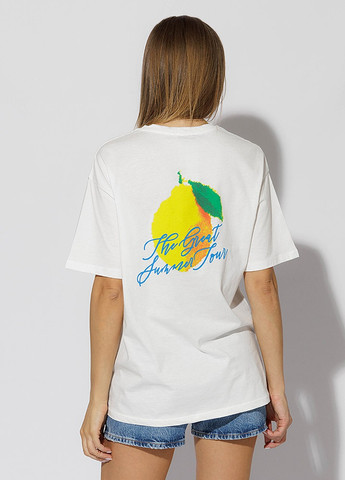 Молочна літня жіноча футболка регуляр колір молочний цб-00219224 Aden