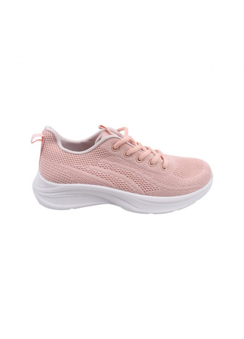 Розовые кроссовки женские персиковые текстиль Fashion 50-23LK