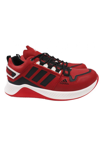 Червоні кросівки чоловічі з натуральної шкіри, на низькому ходу, на шнурівці, колір червоний, україна MDK 26-21DTS