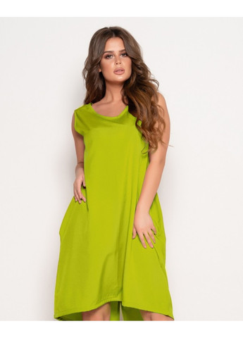 Оливкова повсякденний сукня 10805 оливковий ISSA PLUS