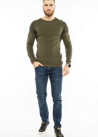 Оливковий (хакі) зимовий стильний чоловічий светр (хакі) Time of Style