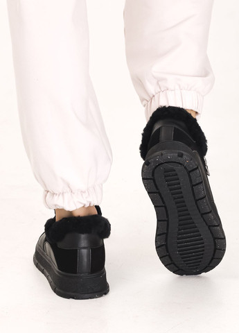 Зимние ботинки короткие черные замша кожа Prima d'Arte из натуральной замши