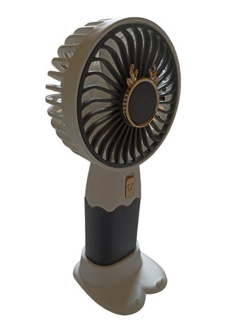 Вентилятор ручний акумуляторний Mini Fan ZB088C з підставкою та USB-зарядкою Сіро-білий No Brand (260264663)