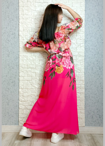 Красное кэжуал платье Moda Italia с цветочным принтом