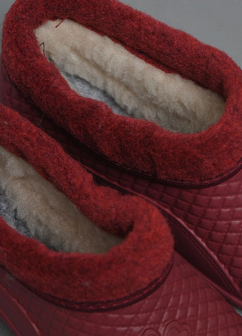 Калоші жіночі на хутрі бордового кольору Let's Shop (271126519)