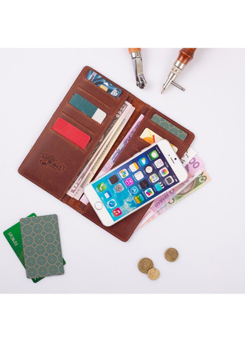 Кожаное портмоне WP-02 Let's Go Travel коньячная Коньячный Hi Art (268738492)