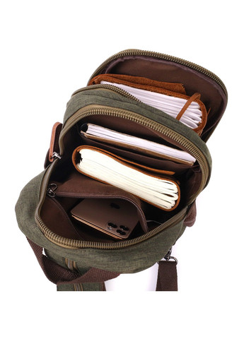Практичный рюкзак из полиэстера с большим количеством карманов 22145 Оливковый Vintage (267925340)