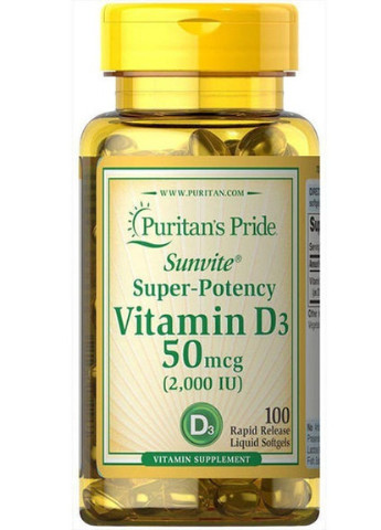 Puritan's Pride Vitamin D3 2000 IU 100 Softgels Puritans Pride (256719889)