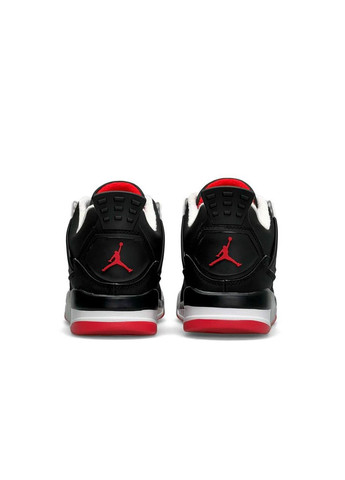 Чорні Осінні кросівки чоловічі, вьетнам Nike Air Jordan 4 Retro Fleece Termo Black Red