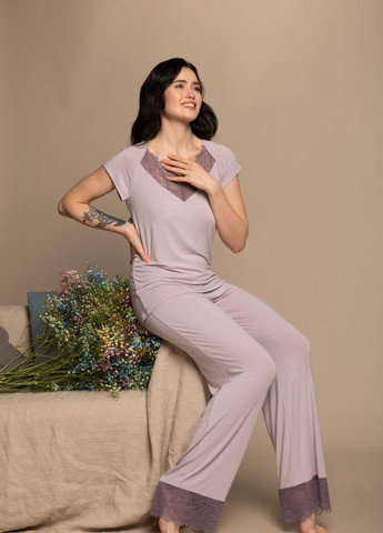 Светло-лиловая пижама женская сиреневая 3216 Effetto