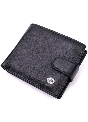 Классическое портмоне для мужчин с блоком для карт из натуральной кожи 19473 Черное st leather (277980557)
